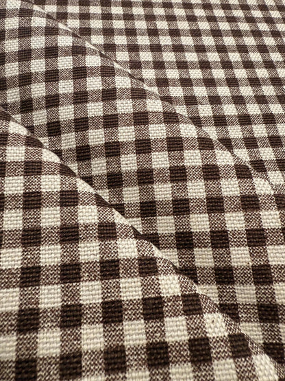 Warm Brown Gingham Check Fabric Rustic Look