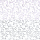 a repeating pattern of stylized rabbits in shades of purple and white.