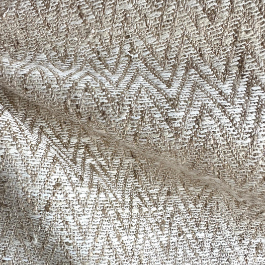Cream Upholstery Fabric Chevron Weave Small Scale Texture Beige Textile Beige Home Project Yardage Furniture Drapery Pillow Couch Material