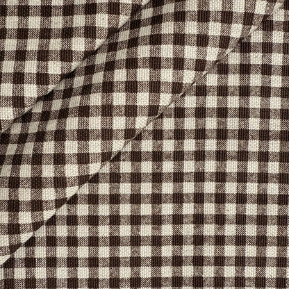 Warm Brown Gingham Check Fabric Rustic Look