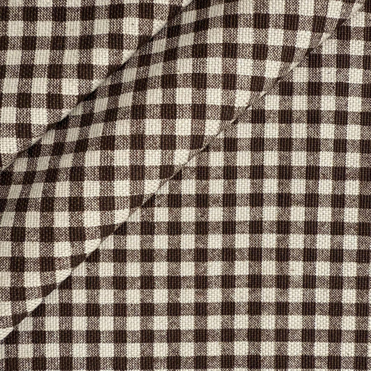 Warm Brown Gingham Check Fabric Rustic Look