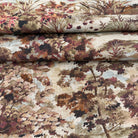 Scenic fabric for drapery warm rose palette