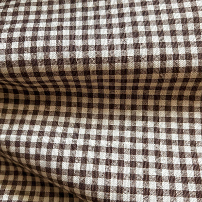 Warm Brown Gingham Check Fabric Rustic Look