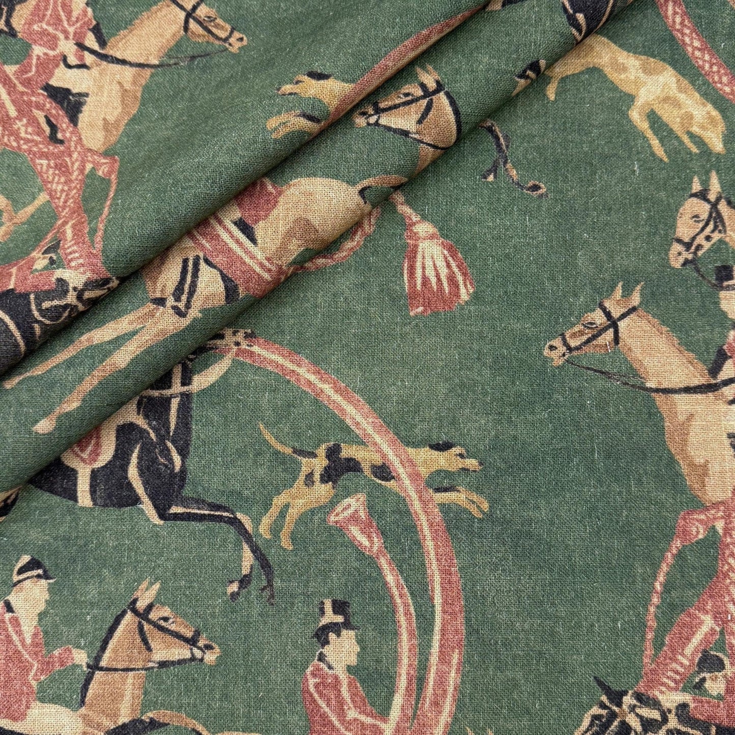 Green English Country Style Print Textile