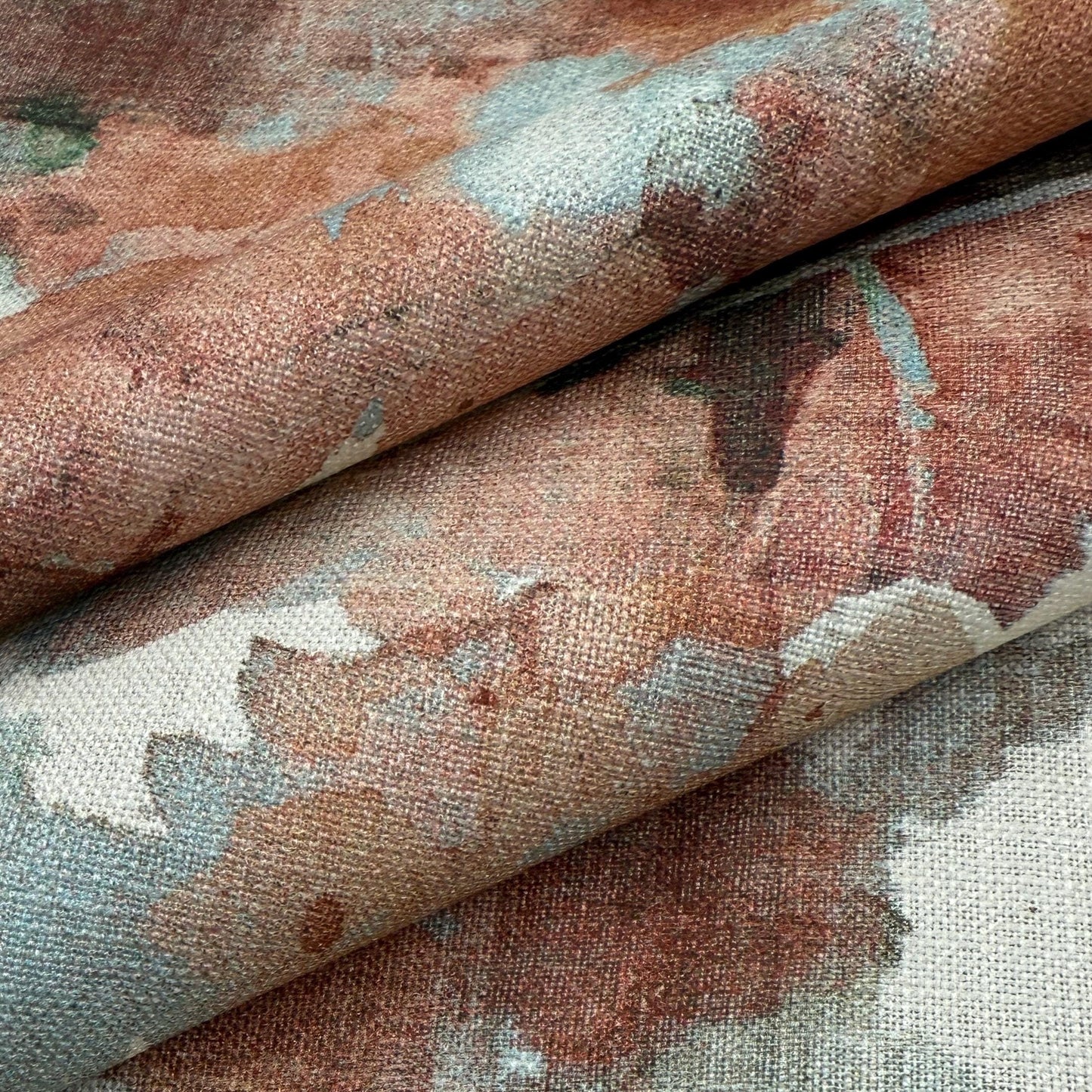 Coral Watercolor Floral Print by the Yard