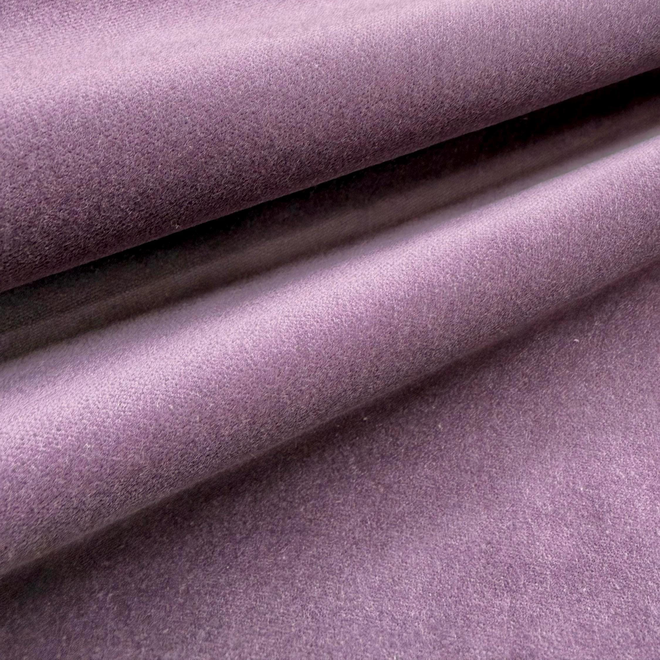 Dusty Amethyst Velvet Cotton Drapery  Soft Purple Textile Vintage Rose Fabric by Yard Smooth Velveteen Curtain Material for Sewing Cover