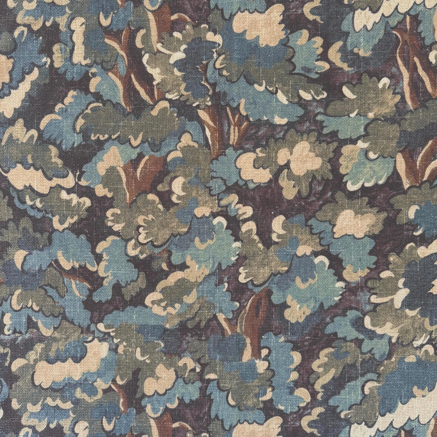 The image is a collage of various images, each featuring a different pattern of trees and foliage in shades of blue, green, and brown. The patterns are intricate and detailed, creating a visually striking and diverse composition.