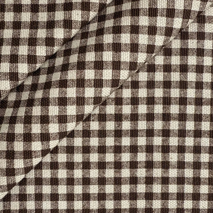 Rustic Brown Gingham Cotton Fabric Checkered Material by the Yard Upholstery Drapery Pillows Curtains Home Decor Sewing Projects