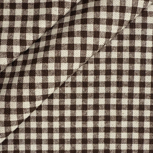 Rustic Brown Gingham Cotton Fabric Checkered Material by the Yard Upholstery Drapery Pillows Curtains Home Decor Sewing Projects