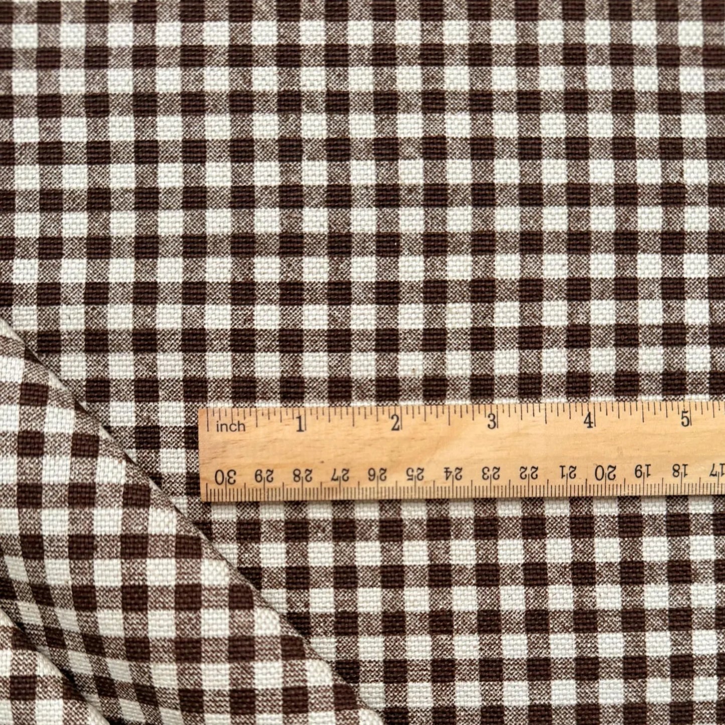 Rustic Brown Gingham Cotton Fabric – Checkered Fabric by the Yard