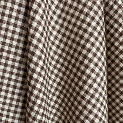 Rustic Brown Gingham Cotton Fabric Checkered Material by the Yard Upholstery Drapery Pillows Curtains Home Decor Sewing Projects