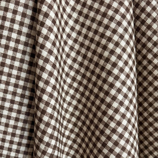 Rustic Brown Gingham Cotton Fabric – Checkered Fabric by the Yard