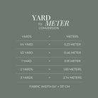 Fabric by the yard measurement example showing 54 inch width cotton upholstery fabric sizing