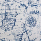 a collage of various sketches and drawings of ships, including a ship with a tall mast and a ship with a smaller sail. The sketches are in a blue and white color scheme, and there are handwritten notes and text scattered throughout the image.