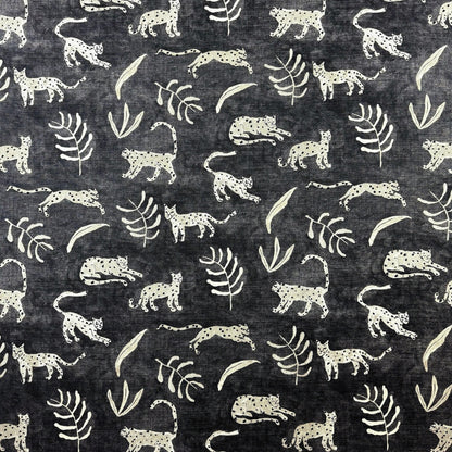 Wild Cat Fabric Neutral Safari Animal Print Pattern textile by yard