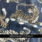 blue Exotic Designer Textile High-End Luxury Chenille Wild Feline Patterned Large Scale Tiger Print Home Decor Fabric