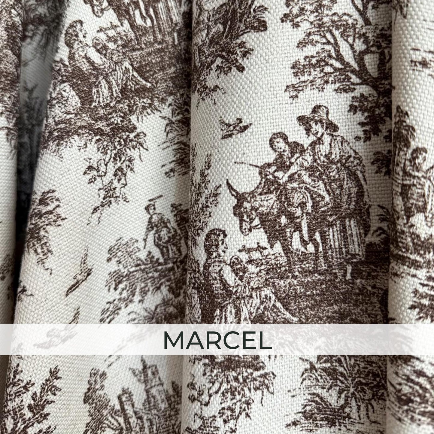 Brown Neutral Coordinating Fabric Set – Cotton Linen Upholstery Fabric by the Yard – Toile, Gingham & Stripe Designer Bundle