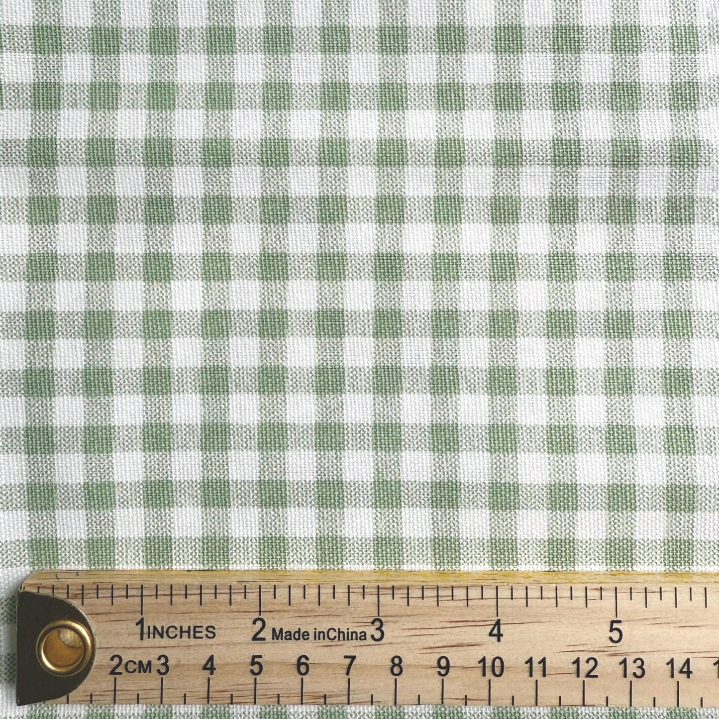 Sage Toile and Gingham Cotton Fabric - Cottagecore Kitchen Decor