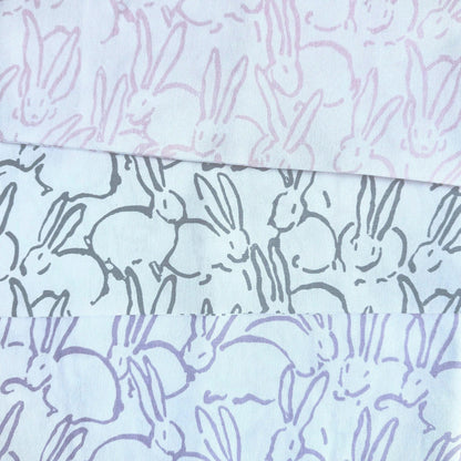 Pastel Bunny Print Cotton Fabric Soft Textile Baby Nursery Quilting Sewing Crafts Kids Room Decor Pillows Handmade Gift Projects