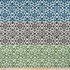 Blue, black and green outdoor fabric with geometric tile pattern, waterproof upholstery textile