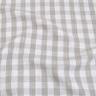 Taupe Checkered Linen Fabric by the Yard Neutral Gingham Drapery Fabric for Curtains Table Linens Farmhouse Decor Cottagecore Sewing DIY