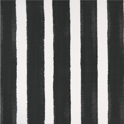 Black and white fabric with wide vertical striped pattern