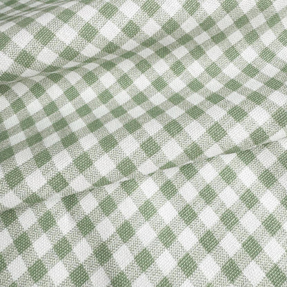 Sage Toile Gingham Cotton Fabric Vintage Cottagecore Decor Textile Kitchen Pillows Drapery Quilting DIY Projects