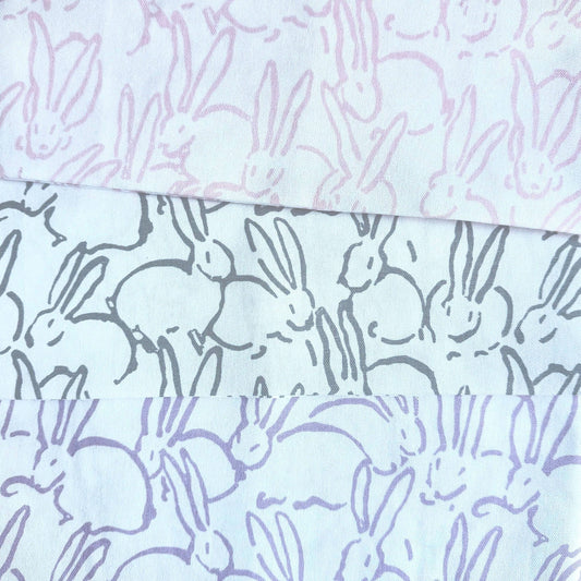 Bunny Print Pastel Fabric Soft Cotton for Nursery & Craft Projects