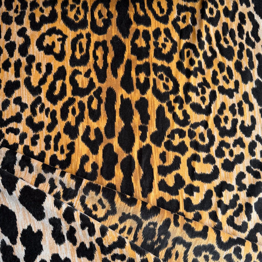 Leopard Print Velvet HighEnd Wild Feline Patterned Large Scale Exotic Textile Designer Jaguar Home Decor Upholstery Fabric Yardage Bulk