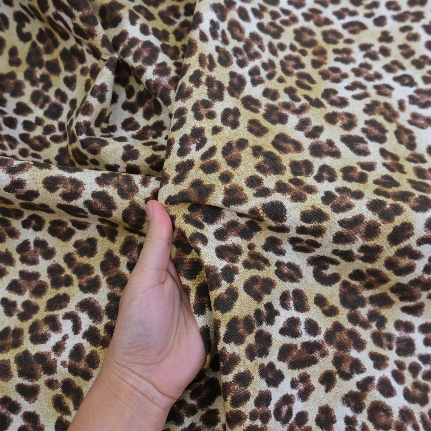 Leopard Skin Print Fabric by the Yard Brown Cotton Home DIY Project Sewing Material for Tote Bag Cheetah Pattern FBY Animal Skin Neutral