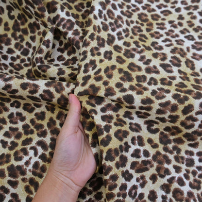 Leopard Skin Print Fabric by the Yard Brown Cotton Home DIY Project Sewing Material for Tote Bag Cheetah Pattern FBY Animal Skin Neutral
