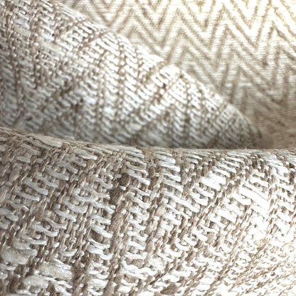 Cream Chevron Upholstery Fabric by the Yard- Textured Neutral Fabric for Home Decor
