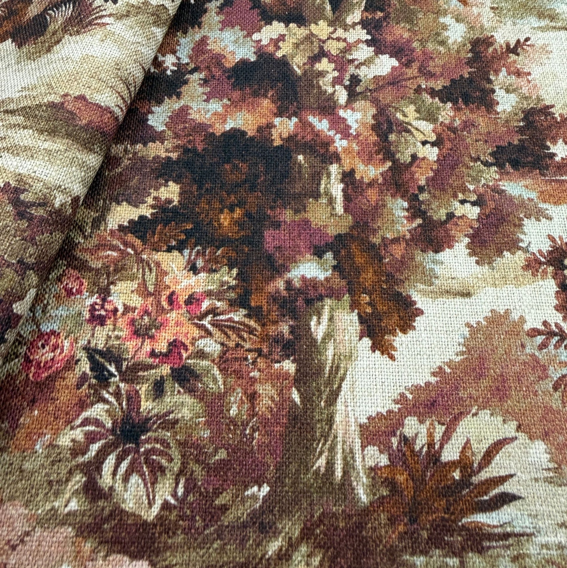 Scenic forest fabric by the yard detail