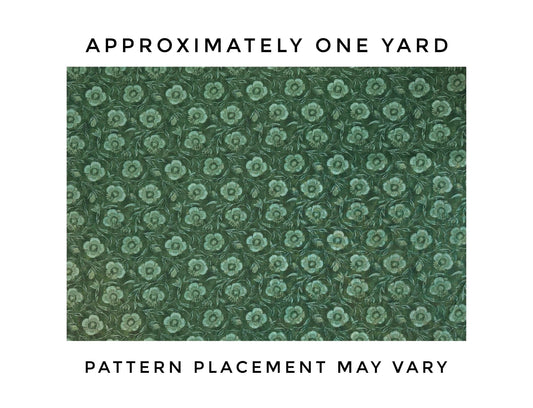Cypress Green Floral Print Fabric by Yard – Botanical Cotton Linen Blend for Drapery & Upholstery