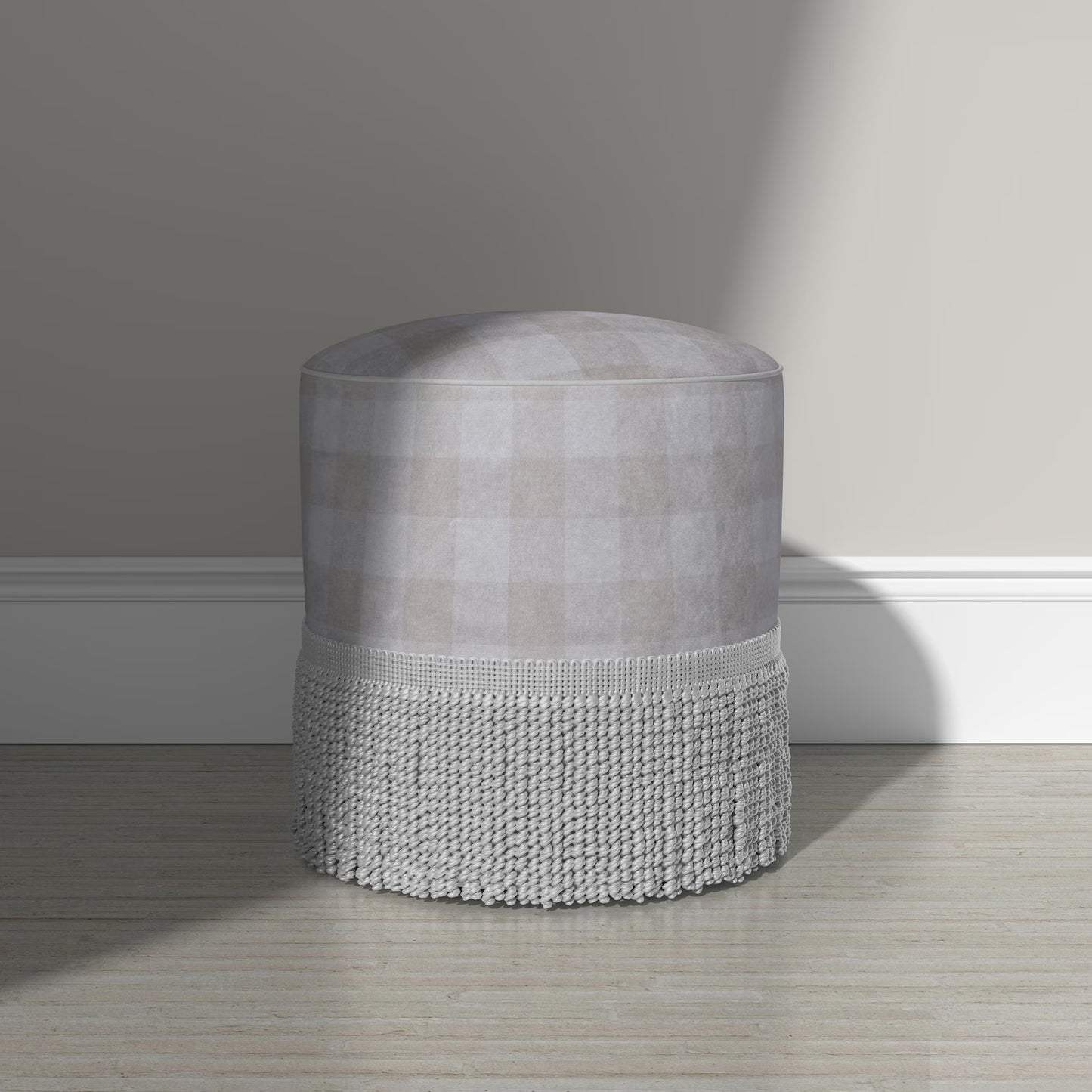 Beige Buffalo Plaid Fabric by the Yard Cotton Check Printed