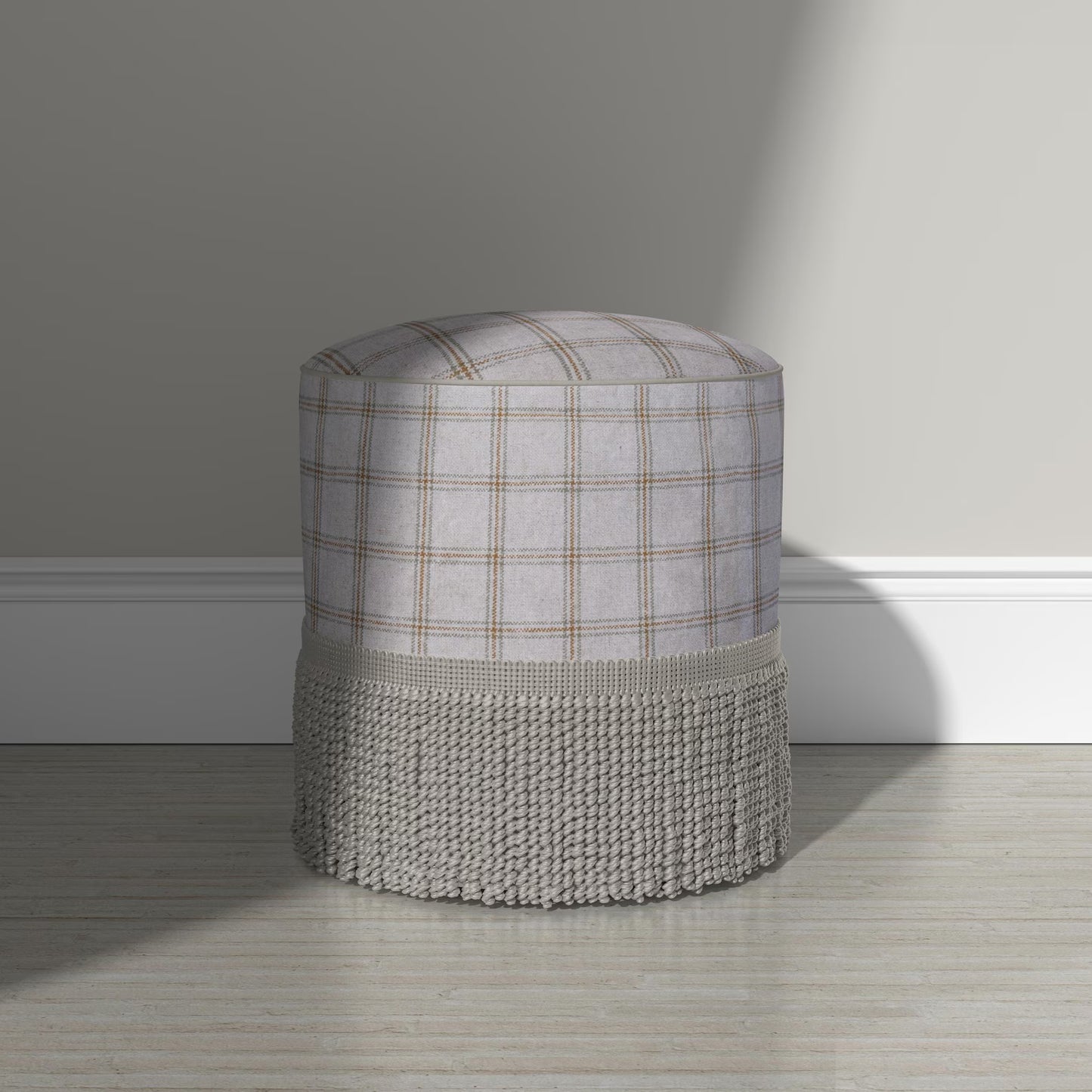 Windowpane Fabric by the Yard Beige