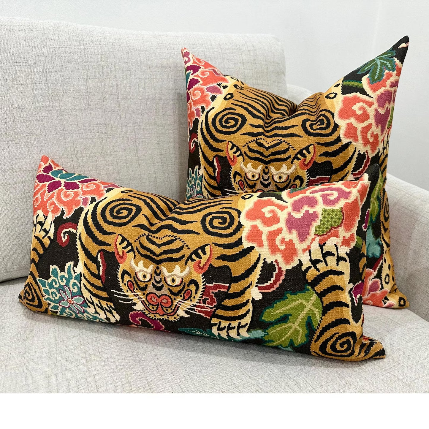 Tiger Print Chinoiserie Fabric