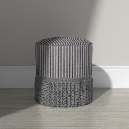 Juno Black Stripe Ticking Fabric- Farmhouse Upholstery & Decor