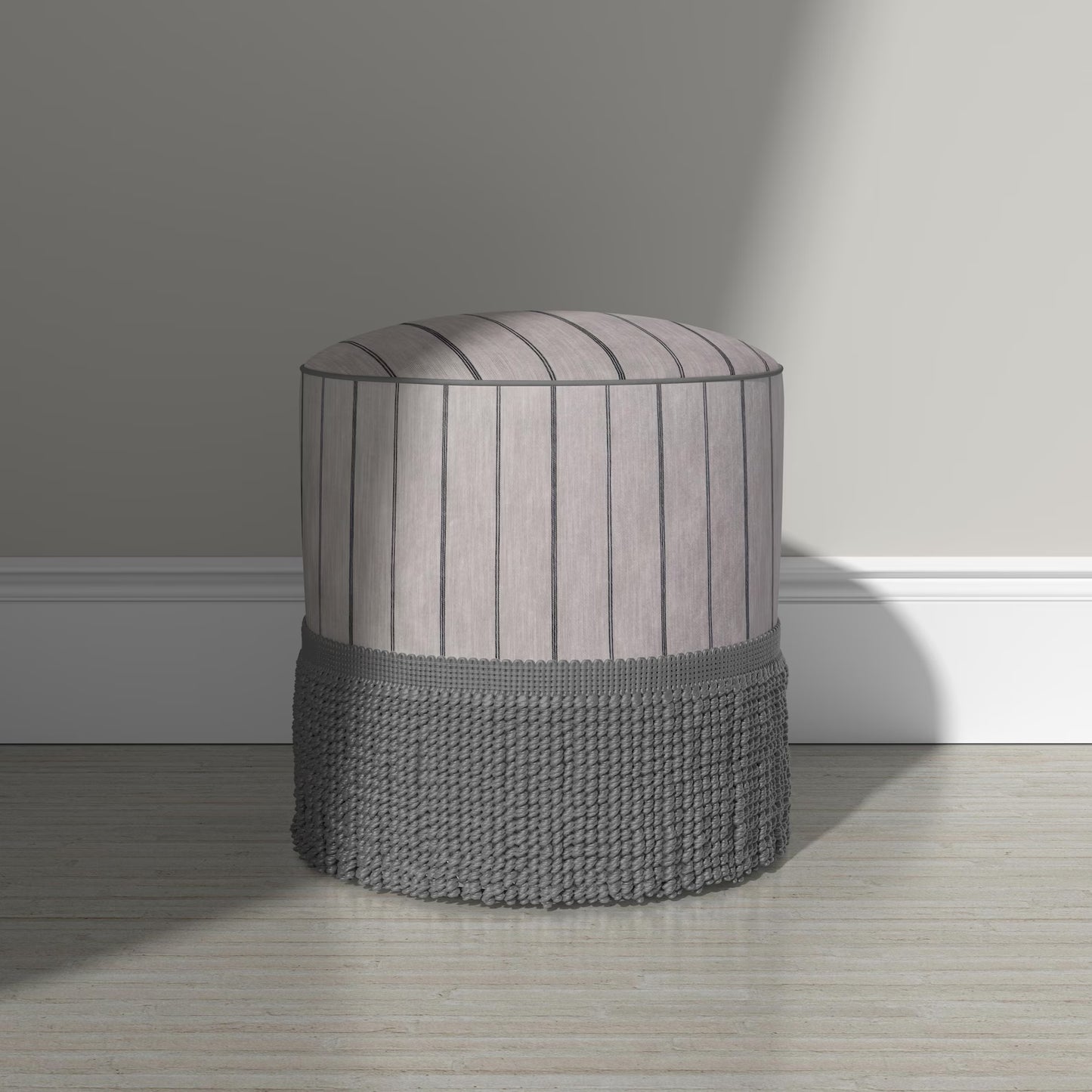 Cream Black Stripe Fabric Upholstery