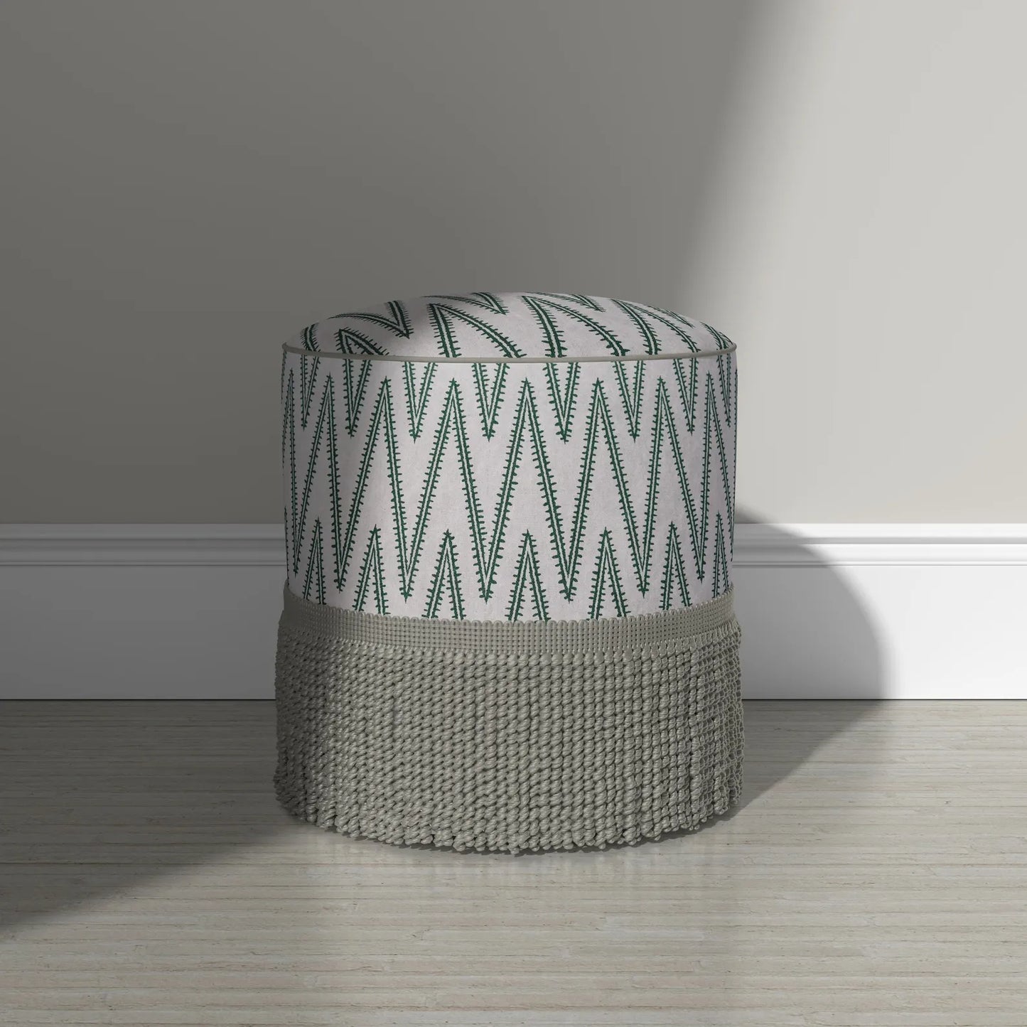 Green Stitch Pattern Cotton Fabric