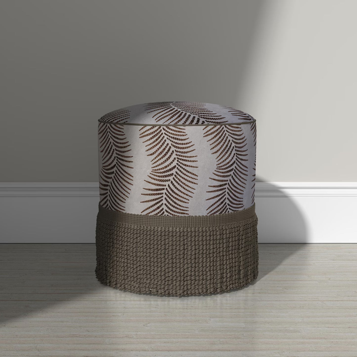 Brown Fern Print Fabric By The Yard Botanical Autumn Leaf Motif