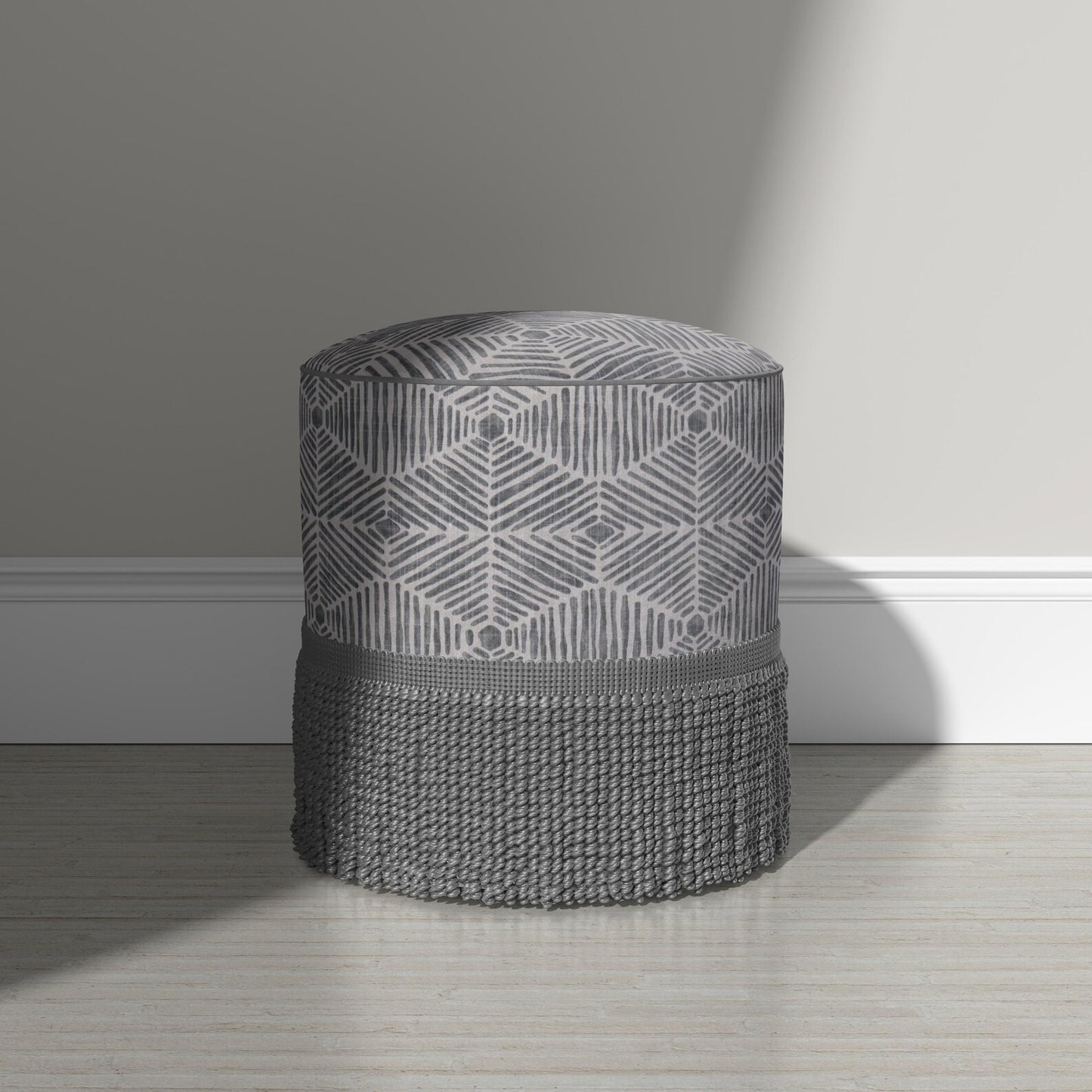 Neutral Geometric Fabric by Yard Tribal Block Print Pattern