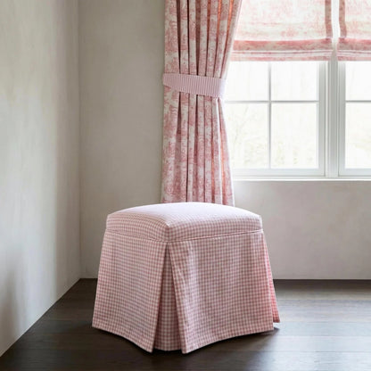 Coquette Pink Toile and Gingham Fabric Romantic Cotton Blend by the Yard for Curtains Pillows Quilting Crafts and Cottagecore Home Decor