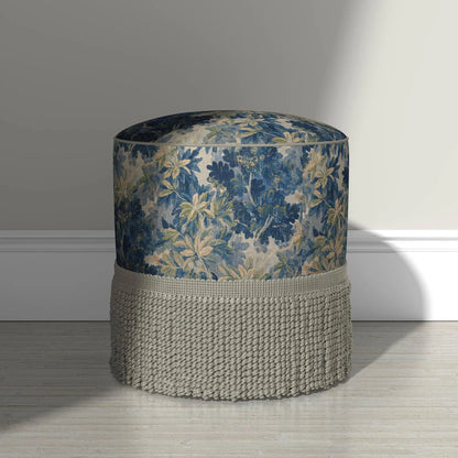 Blue Green Leaves Forest Fabric