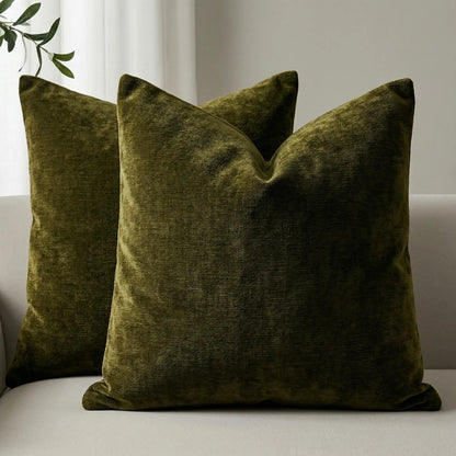 Olive Chenille Upholstery Fabric by the Yard