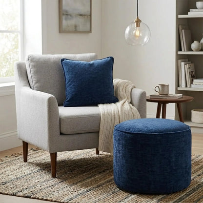 Navy Chenille Upholstery Fabric by the Yard