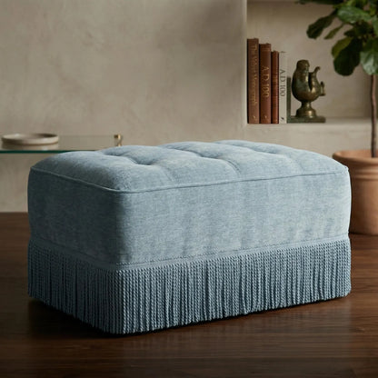 Pale Blue Chenille Upholstery Fabric by Yard