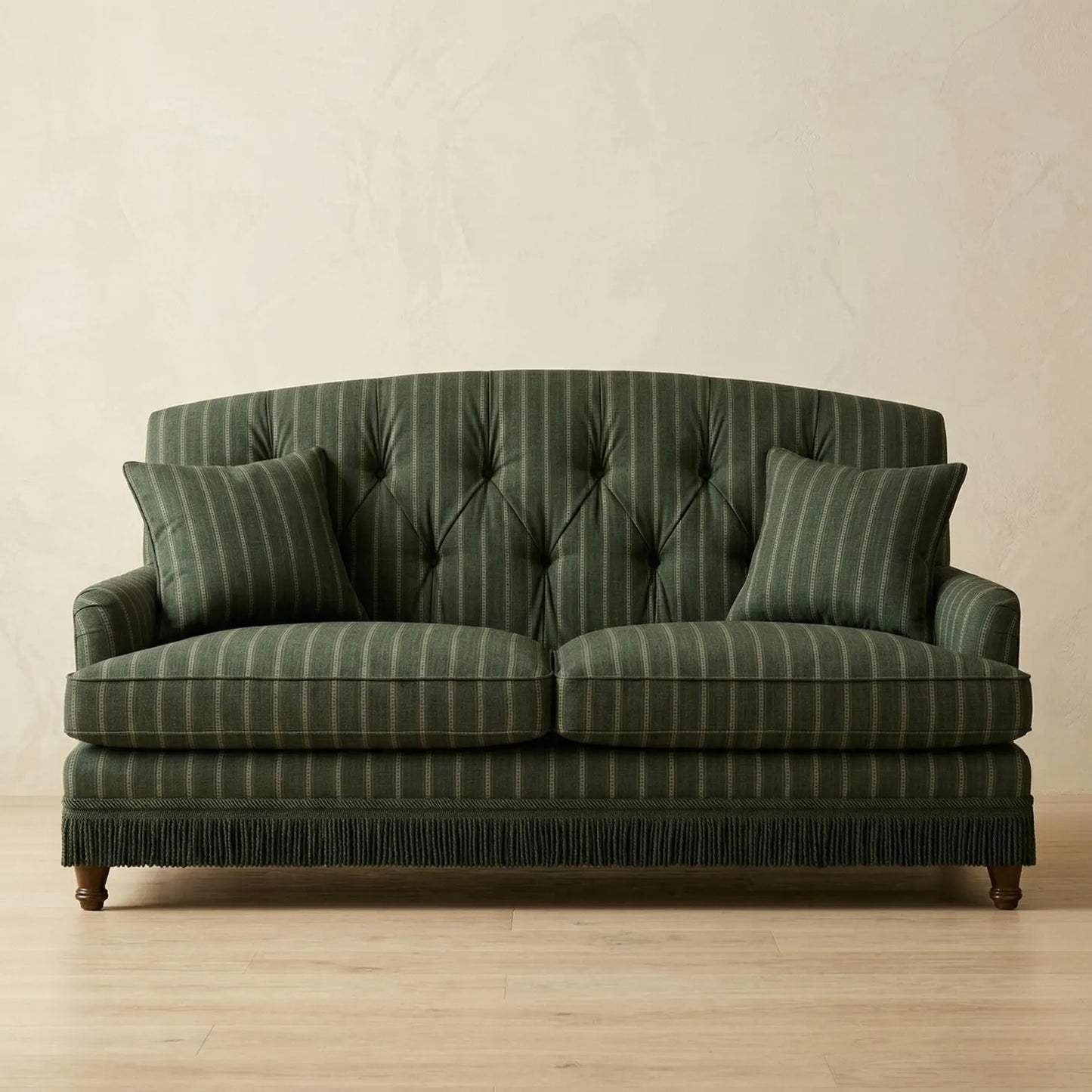 Green Stripe Upholstery Fabric by the Yard