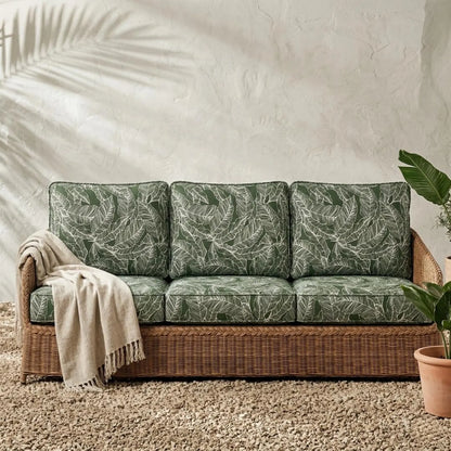 Green Tropical Outdoor Fabric by the Yard | Weather Resistant Upholstery