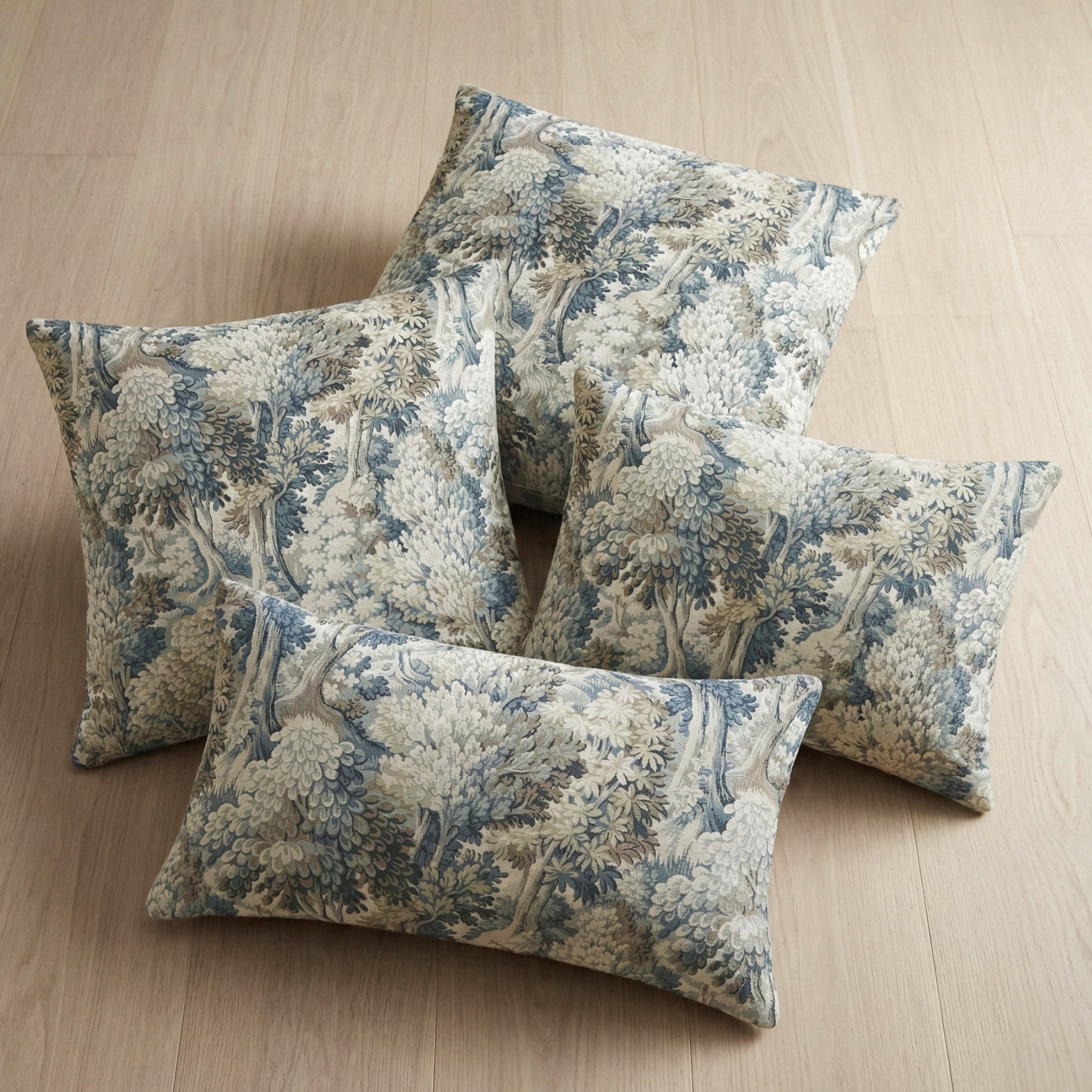 Muted Blue Forest Tapestry Print Fabric by the Yard – House of Fabrika
